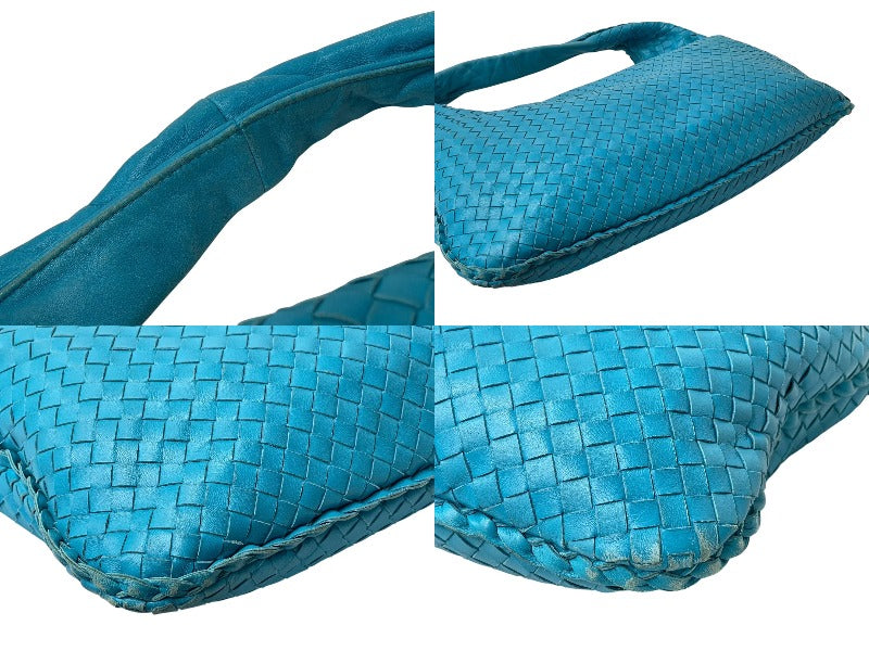 BOTTEGA VENETA Hobo Intrecciato One Shoulder Bag Light Blue Leather Good