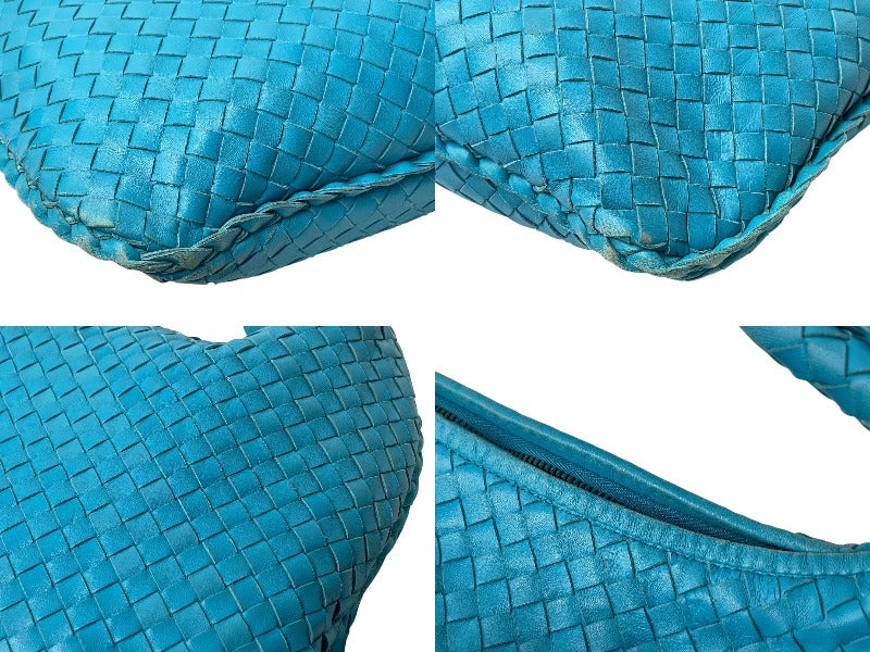 BOTTEGA VENETA Hobo Intrecciato One Shoulder Bag Light Blue Leather Good