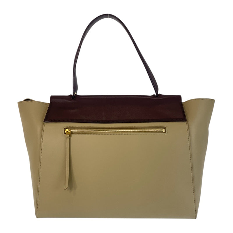 CELINE Belt Bag Beige Bordeaux Gold Hardware Leather Shoulder Bag Handbag
