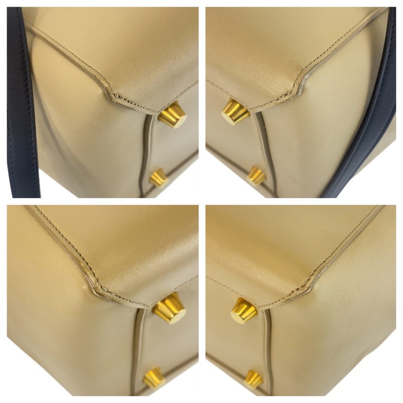 CELINE Belt Bag Beige Bordeaux Gold Hardware Leather Shoulder Bag Handbag