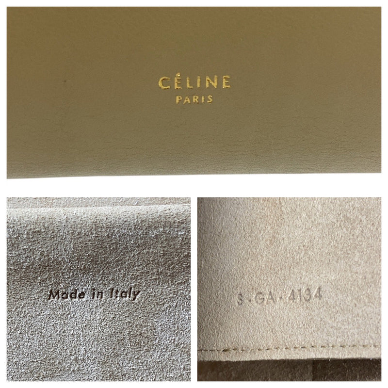 CELINE Belt Bag Beige Bordeaux Gold Hardware Leather Shoulder Bag Handbag