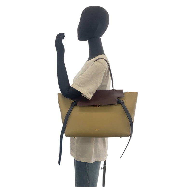 CELINE Belt Bag Beige Bordeaux Gold Hardware Leather Shoulder Bag Handbag