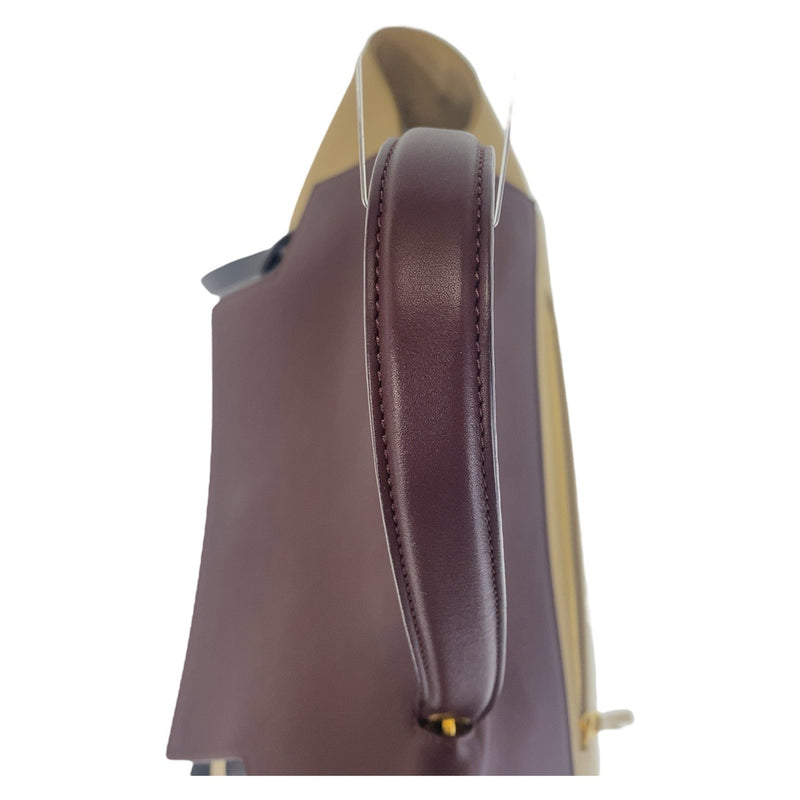 CELINE Belt Bag Beige Bordeaux Gold Hardware Leather Shoulder Bag Handbag