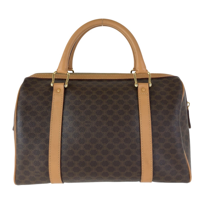 CELINE Macadam Brown Gold Hardware PVC / Leather M14 Handbag Boston Bag Women's