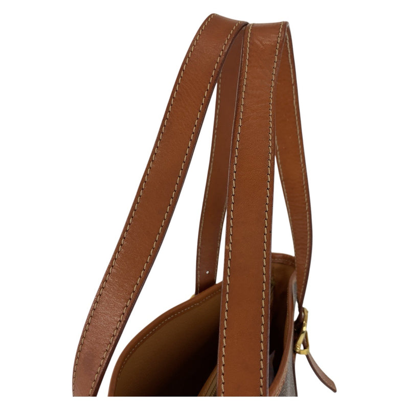 CELINE Vintage Macadam Brown Gold Hardware PVC / Leather MC96 Tote Bag Shoulder