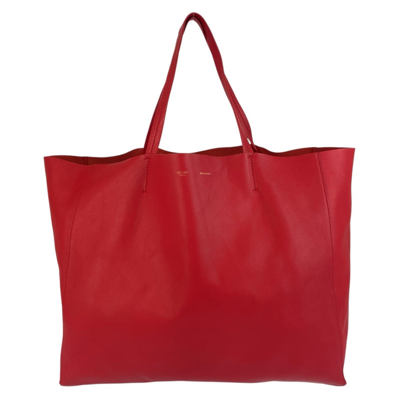 CELINE Horizontal Birch Red Leather Tote Bag Shoulder Bag Women's 504795 [Used]