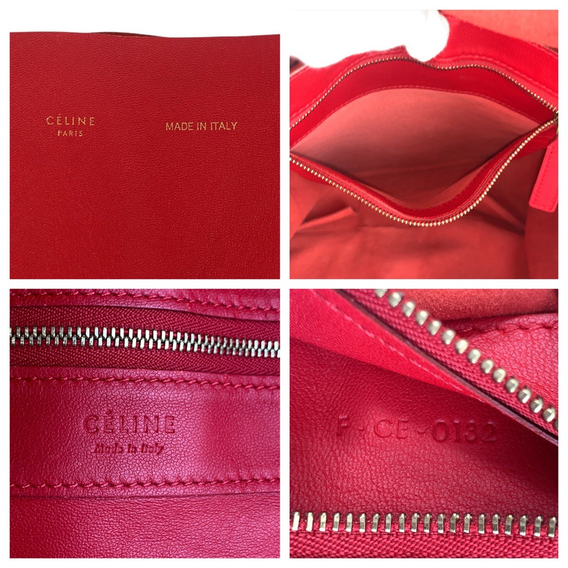 CELINE Horizontal Birch Red Leather Tote Bag Shoulder Bag Women's 504795 [Used]