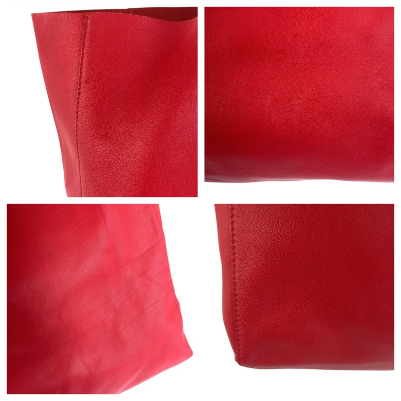 CELINE Horizontal Birch Red Leather Tote Bag Shoulder Bag Women's 504795 [Used]