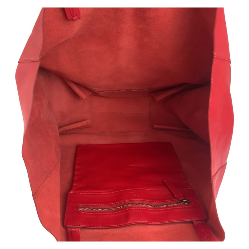 CELINE Horizontal Birch Red Leather Tote Bag Shoulder Bag Women's 504795 [Used]