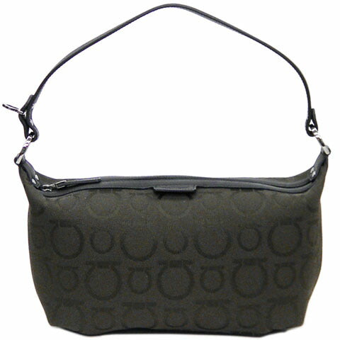 Salvatore Ferragamo Canvas/Leather Gancini Accessory Pouch 226123 Dark