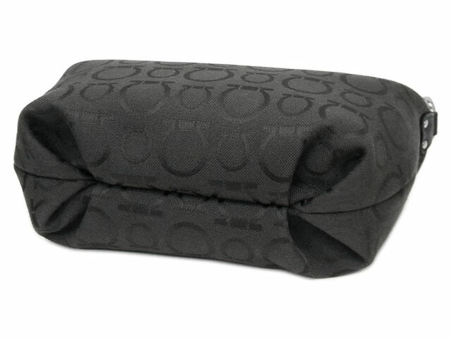 Salvatore Ferragamo Canvas/Leather Gancini Accessory Pouch 226123 Dark