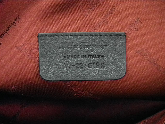 Salvatore Ferragamo Canvas/Leather Gancini Accessory Pouch 226123 Dark
