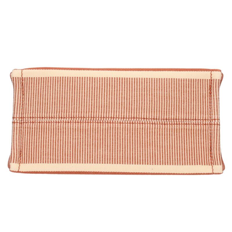 CELINE 24SS Small Cocktail 199162FU6 Striped Textile Tote Bag (Beige x Brown)