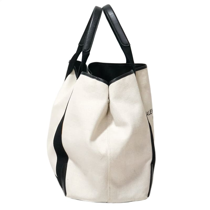 BALENCIAGA 339936 Navy Cabas Tote Bag Canvas Leather Women's Pawnshop [Used]