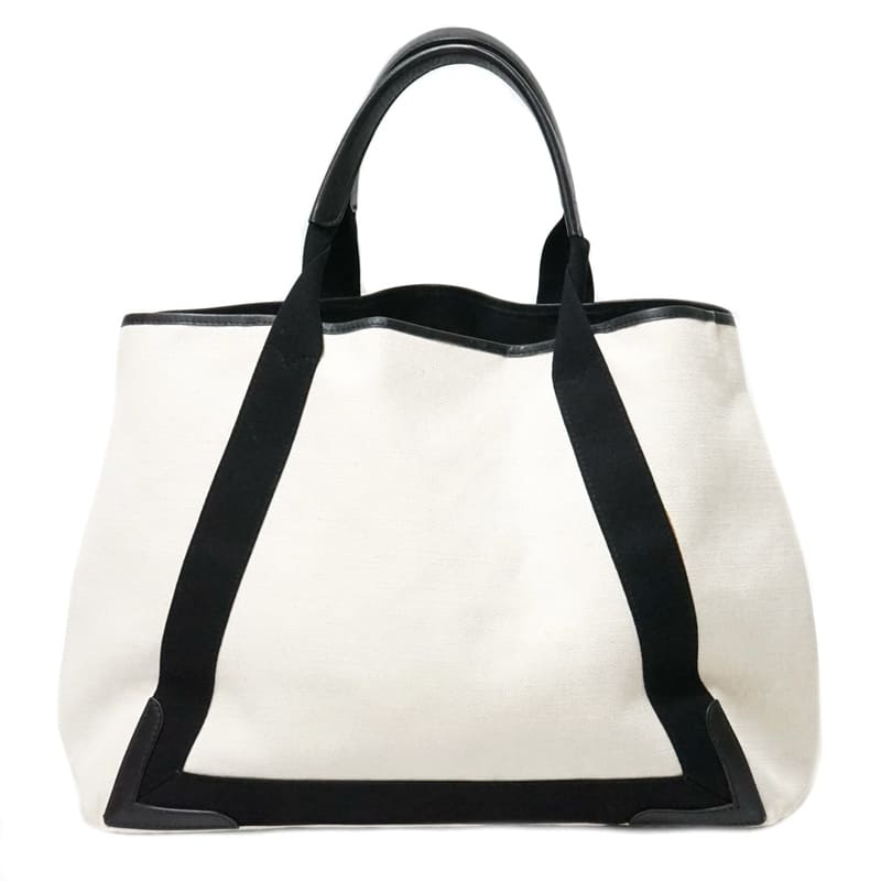 BALENCIAGA 339936 Navy Cabas Tote Bag Canvas Leather Women's Pawnshop [Used]