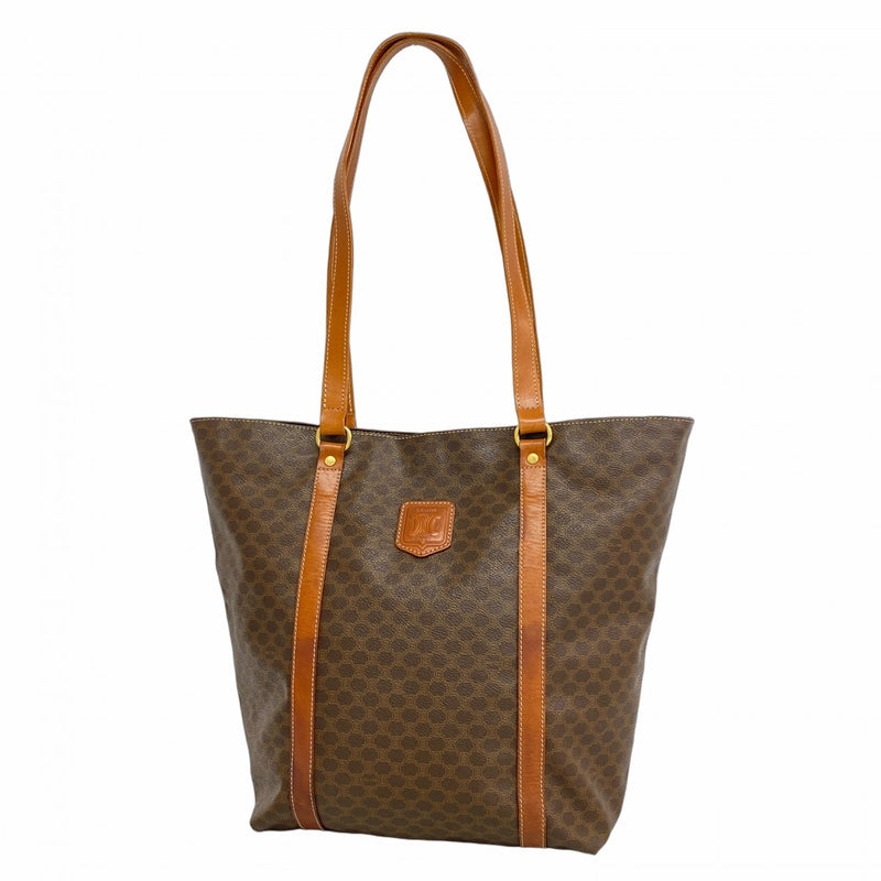★SALE [5hc2886-h] Celine Tote Bag Macadam PVC Brown Gold Hardware [Used] Women