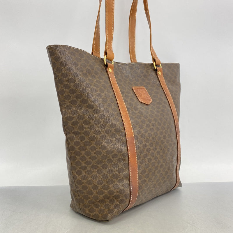 ★SALE [5hc2886-h] Celine Tote Bag Macadam PVC Brown Gold Hardware [Used] Women