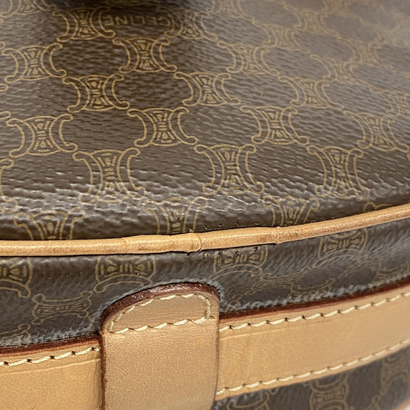 ★SALE [5hc2919-h] Celine Shoulder Bag Macadam PVC Brown Gold Hardware [Used]