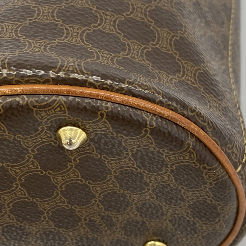 ★SALE [5hc2939-h] Celine Tote Bag Macadam PVC Brown Gold Hardware [Used] Women