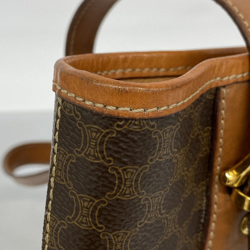 ★SALE [5hc2939-h] Celine Tote Bag Macadam PVC Brown Gold Hardware [Used] Women