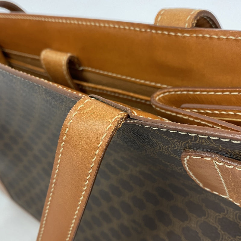 ★SALE [5hd3383-h] Celine Tote Bag Macadam PVC Brown Gold Hardware [Used] Women
