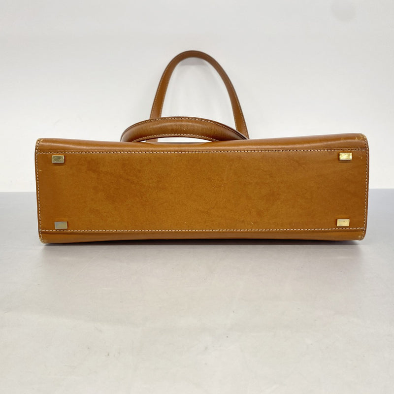 ★SALE [5hd3383-h] Celine Tote Bag Macadam PVC Brown Gold Hardware [Used] Women