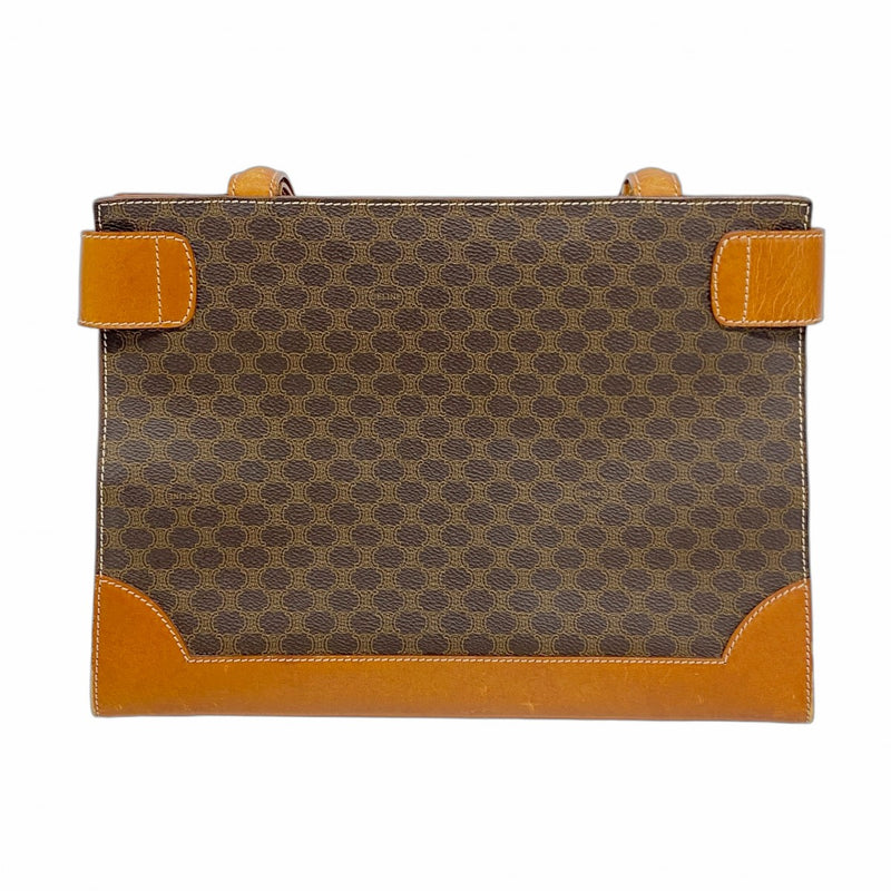 ★SALE [5hd3383-h] Celine Tote Bag Macadam PVC Brown Gold Hardware [Used] Women