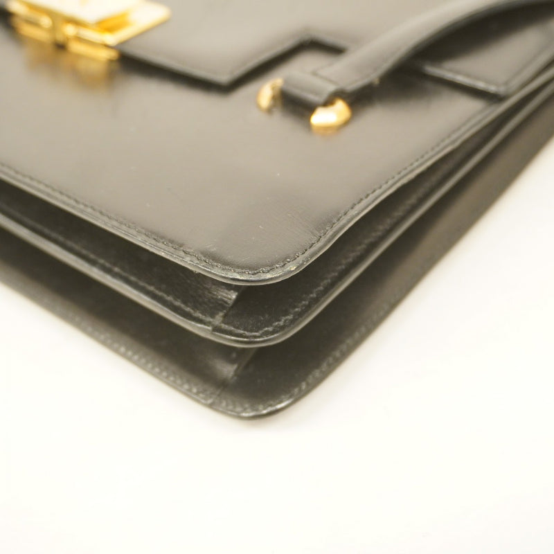 [5hd3615-h] Celine Handbag Leather Black Gold Hardware [Used] Women's