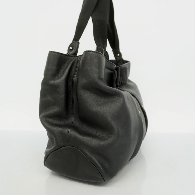 ★SALE [5hd3915-h] Salvatore Ferragamo Handbag Vara Leather Black Silver Metal