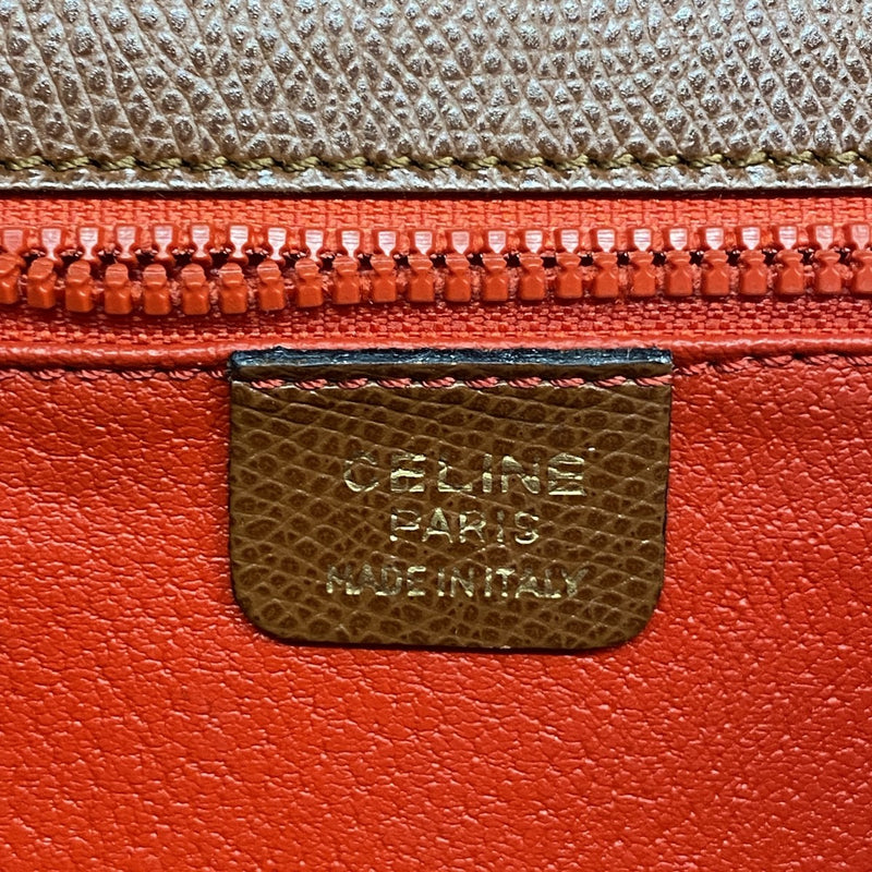 [5hd4092-h] Celine Handbag Leather Brown Gold Hardware [Used] Women's