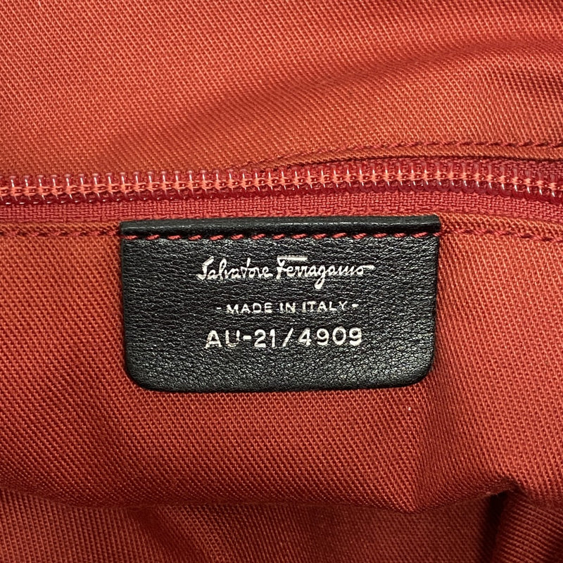 [5hd4352-h] Salvatore Ferragamo tote bag Gancini nylon dark brown silver