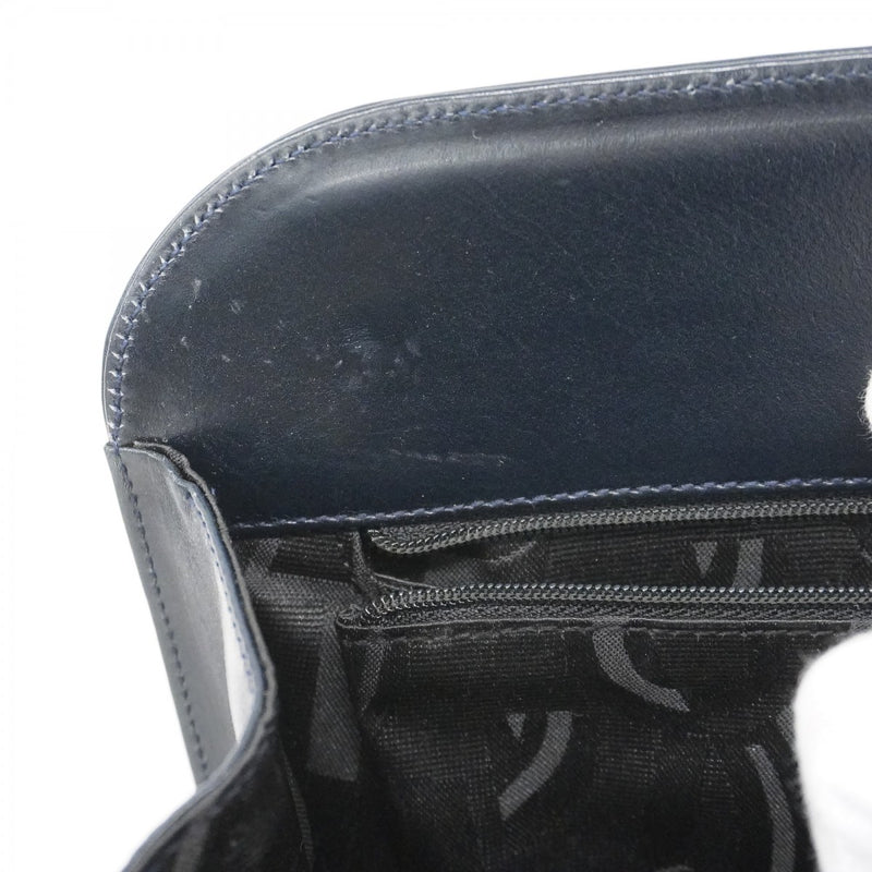 ★SALE [5he4388] Salvatore Ferragamo Shoulder Bag Gancini Leather Navy Gold