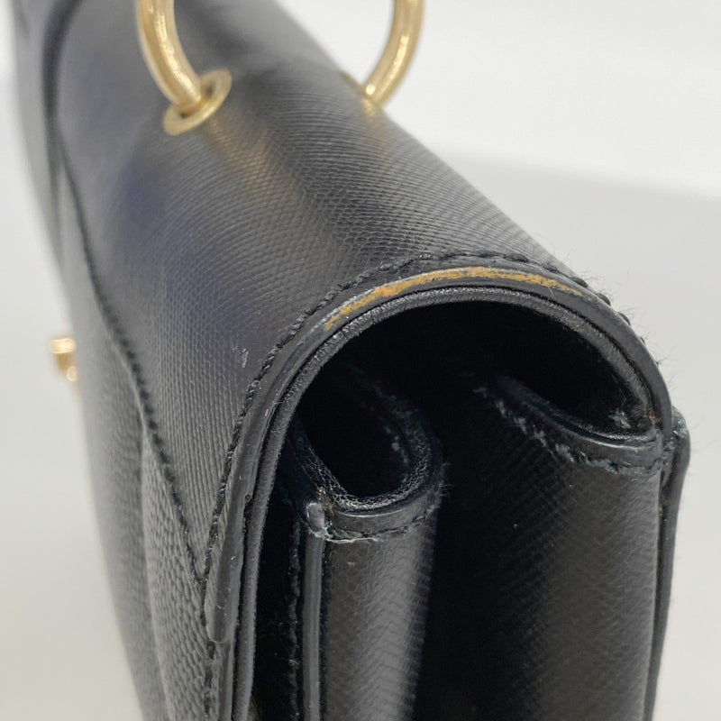 [5he5828] Salvatore Ferragamo Handbag Gancini Leather Black Gold Hardware