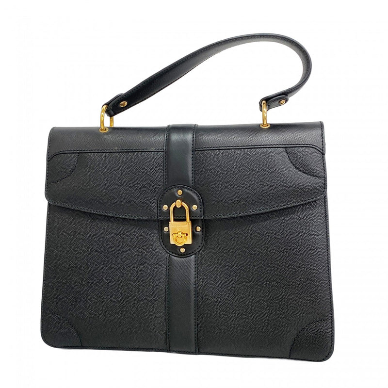 [5he5828] Salvatore Ferragamo Handbag Gancini Leather Black Gold Hardware