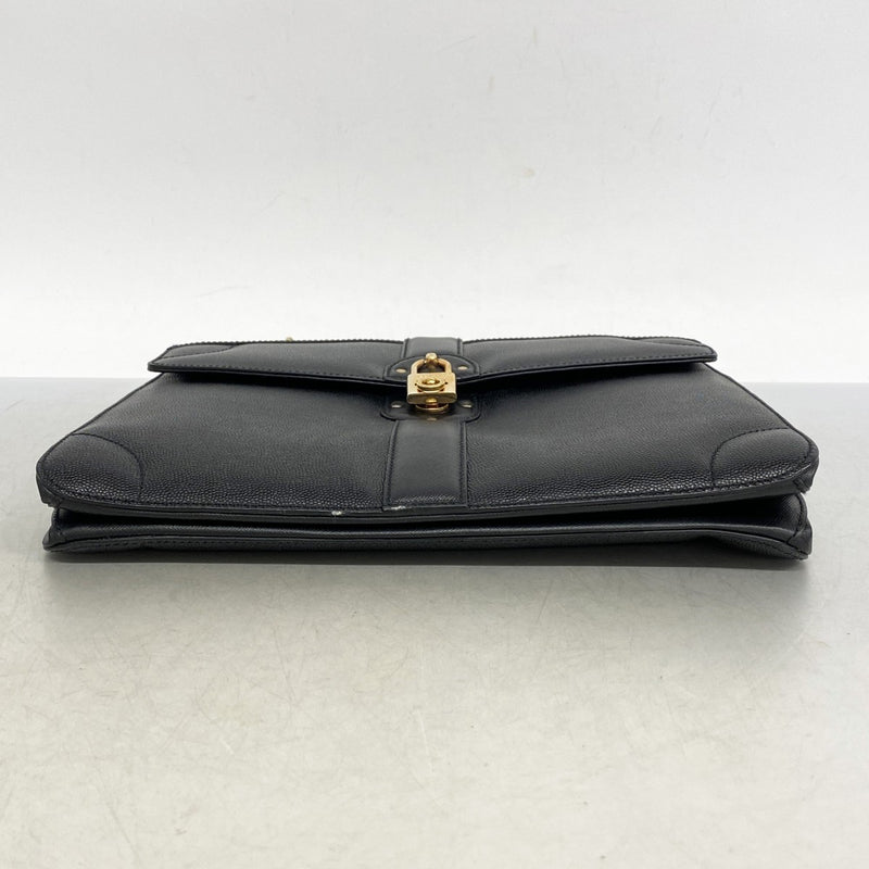 [5he5828] Salvatore Ferragamo Handbag Gancini Leather Black Gold Hardware
