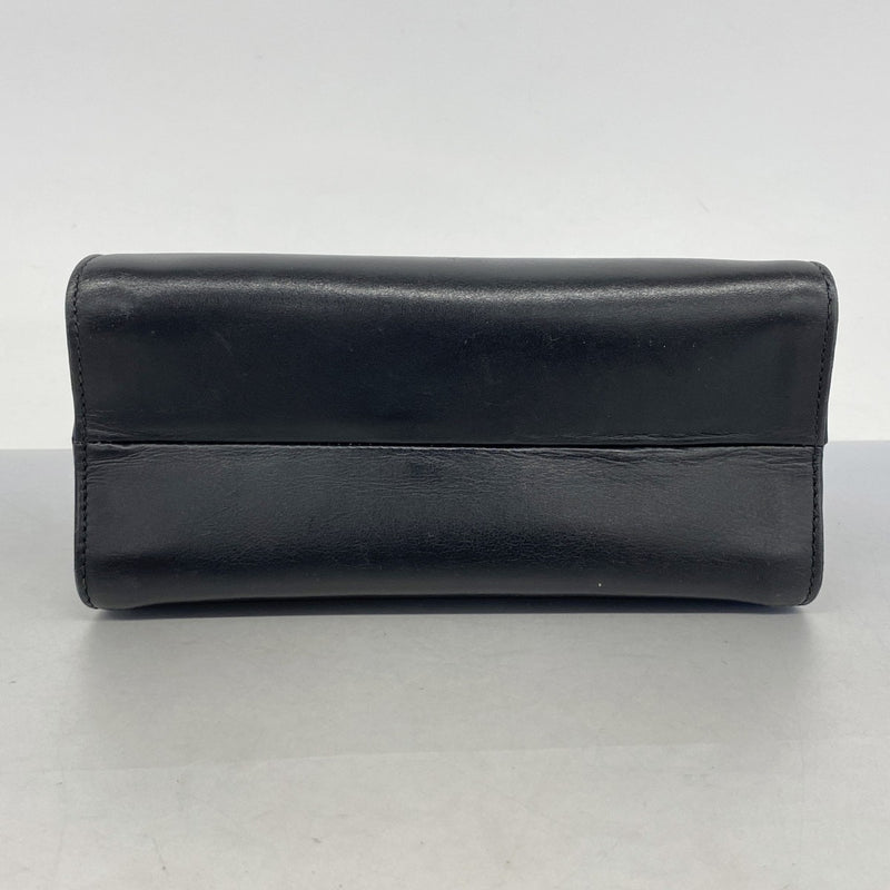 [5ia0454-h] Salvatore Ferragamo Handbag Vara Leather Black Gold Hardware [Used]