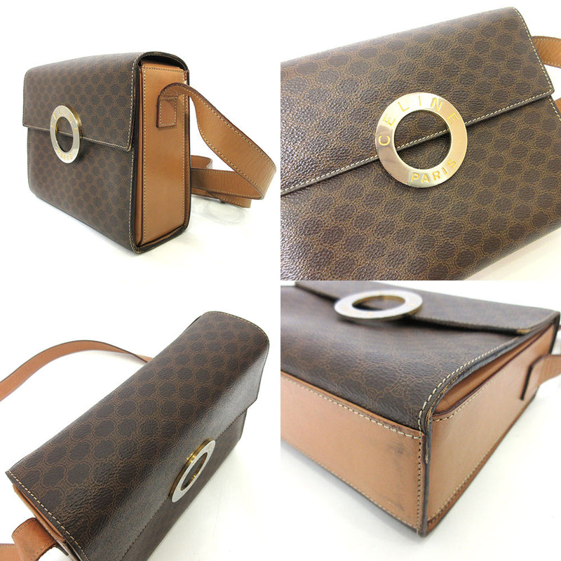 Celine bag shoulder bag brown pochette crossbody macadam circle logo square AB