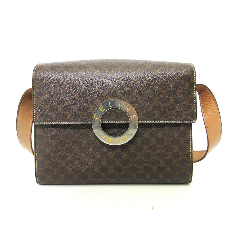 Celine bag shoulder bag brown pochette crossbody macadam circle logo square AB