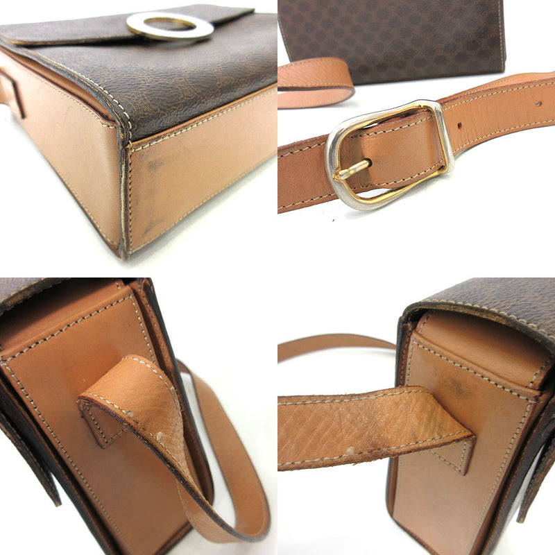 Celine bag shoulder bag brown pochette crossbody macadam circle logo square AB