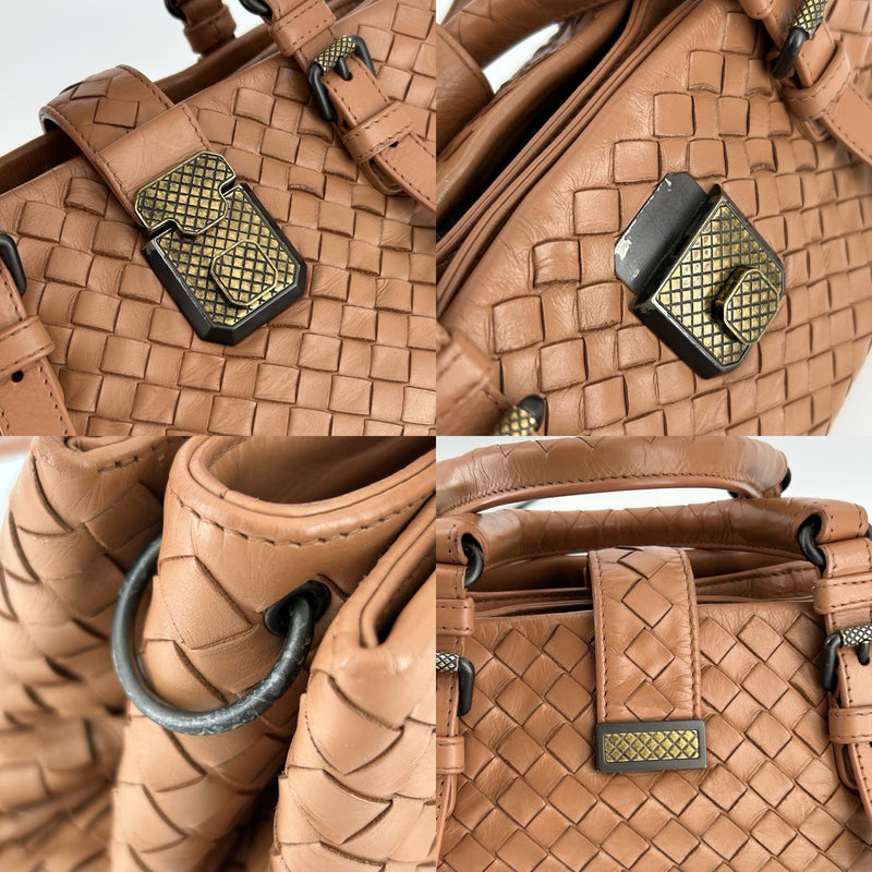 BOTTEGA VENETA Intrecciato Roman Bag Small 2-Way Bag Calfskin Beige 489509 2WAY