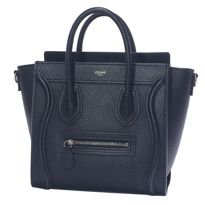 ◆Miura◆ CELINE Luggage Nano Shopper 2WAY Handbag 189243DRU.38NO Black Drumped