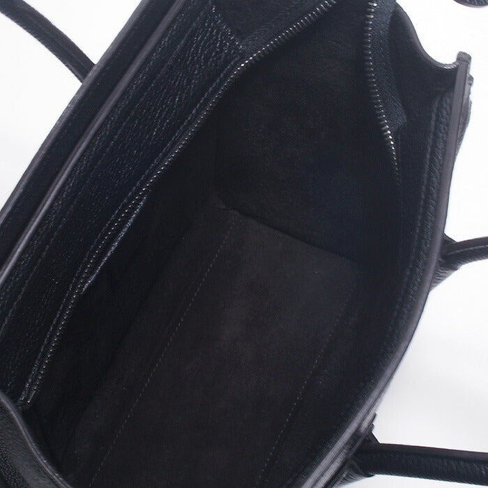 ◆Miura◆ CELINE Luggage Nano Shopper 2WAY Handbag 189243DRU.38NO Black Drumped