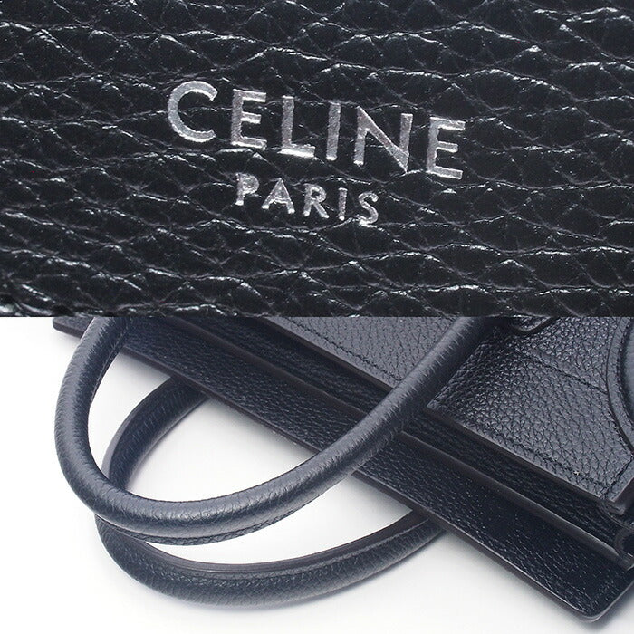 ◆Miura◆ CELINE Luggage Nano Shopper 2WAY Handbag 189243DRU.38NO Black Drumped
