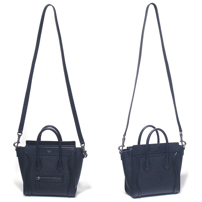 ◆Miura◆ CELINE Luggage Nano Shopper 2WAY Handbag 189243DRU.38NO Black Drumped