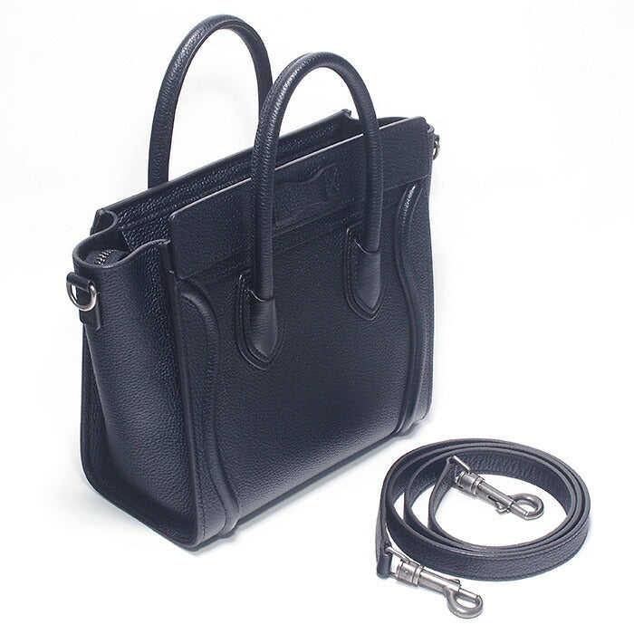 ◆Miura◆ CELINE Luggage Nano Shopper 2WAY Handbag 189243DRU.38NO Black Drumped