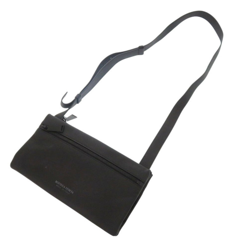 Beautiful condition Bottega Veneta Leather Black Shoulder Bag Black 1543 [Used]