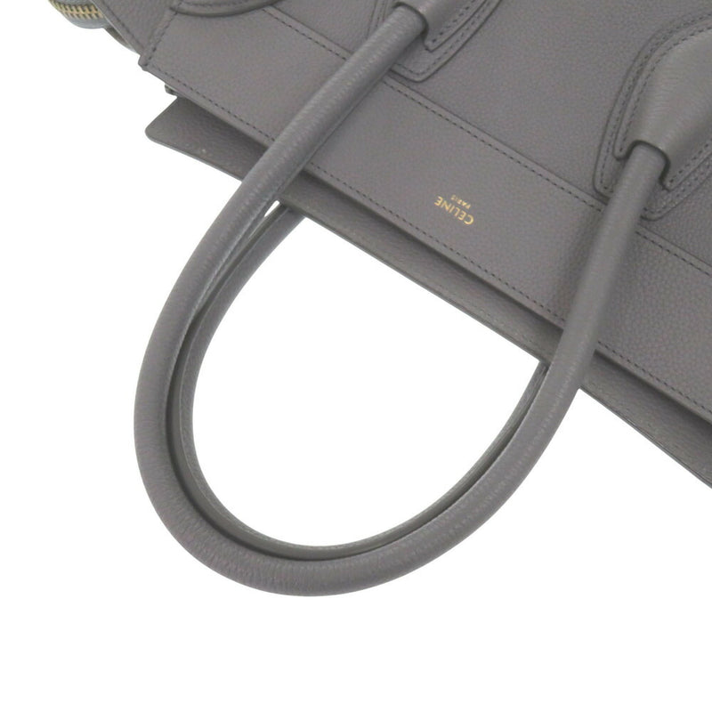 Beautiful Celine Luggage Micro Shopper Leather Grey Handbag 1587 [Used] CELINE