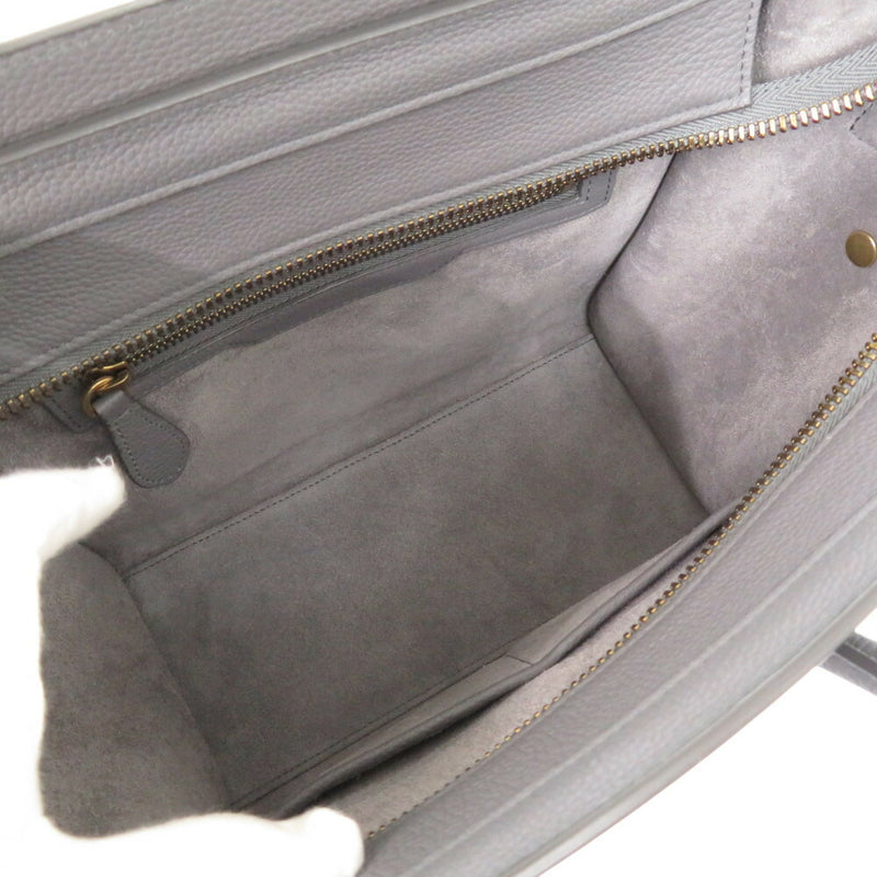 Beautiful Celine Luggage Micro Shopper Leather Grey Handbag 1587 [Used] CELINE