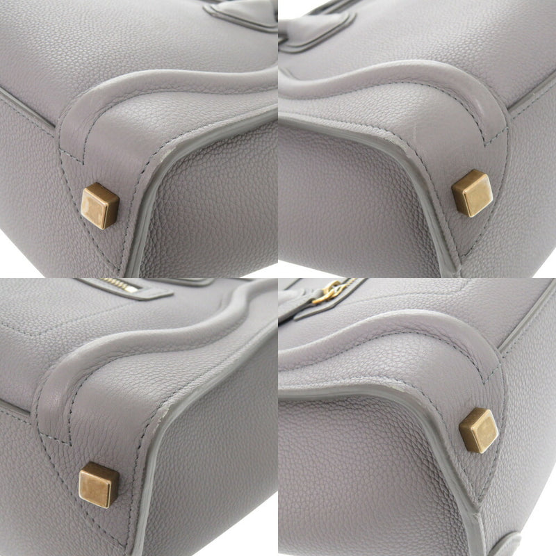 Beautiful Celine Luggage Micro Shopper Leather Grey Handbag 1587 [Used] CELINE