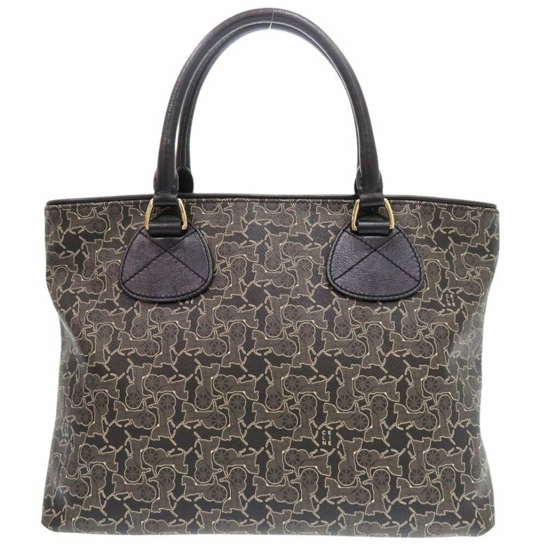 Like new CELINE SALKY LINE PVC Leather Brown Handbag Brown 1547 [Used] CELINE